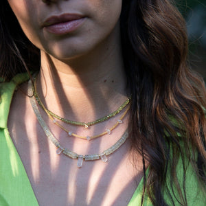 Yellow Sapphire & Herkimer Diamond choker