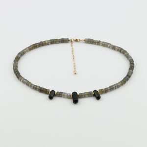 Labradorite Crystal Trio Necklace; the manifestation stone