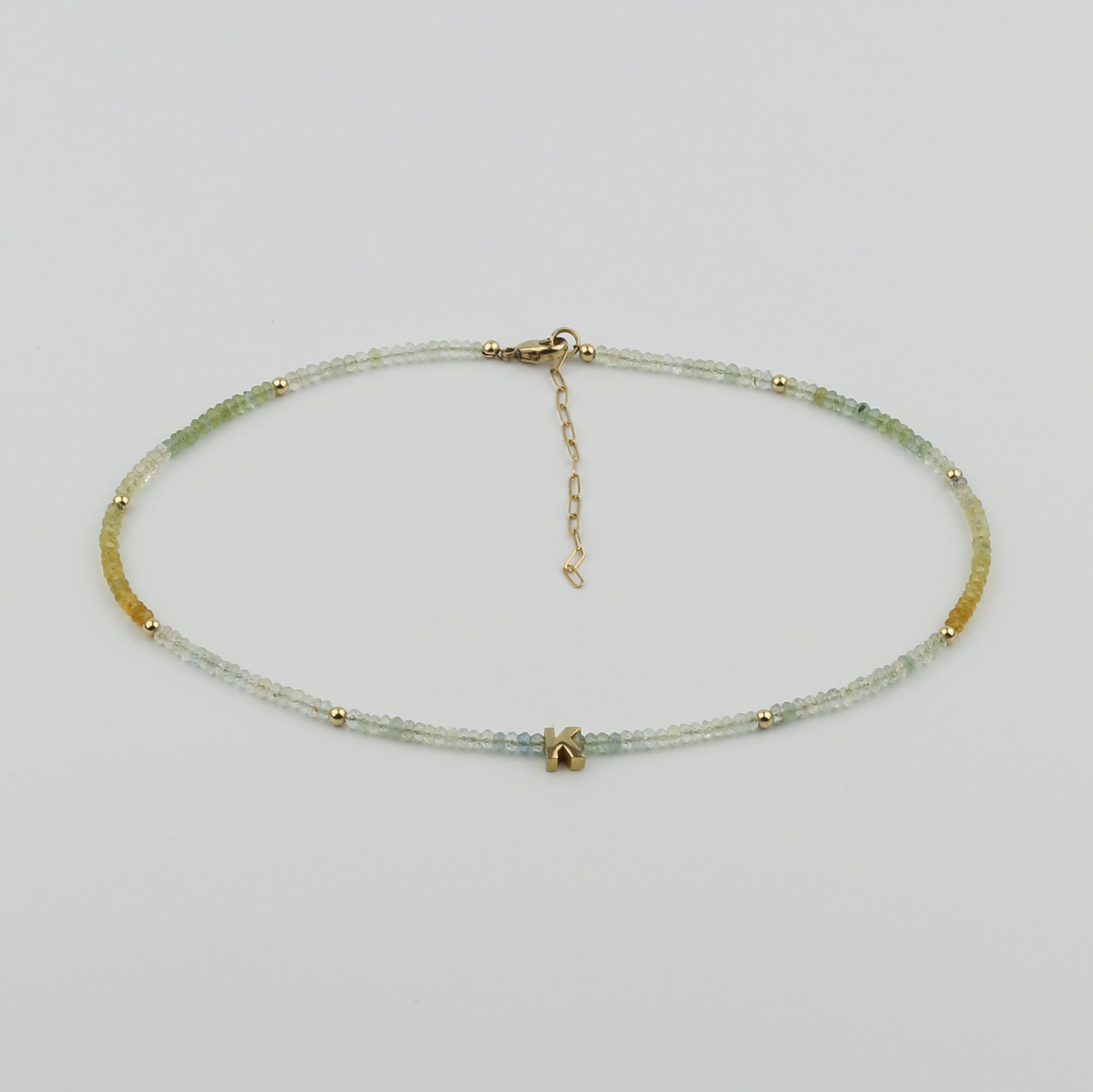 Aquamarine Initial Necklace
