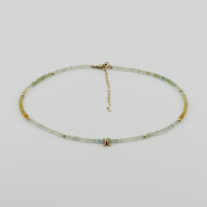 Aquamarine Initial Necklace