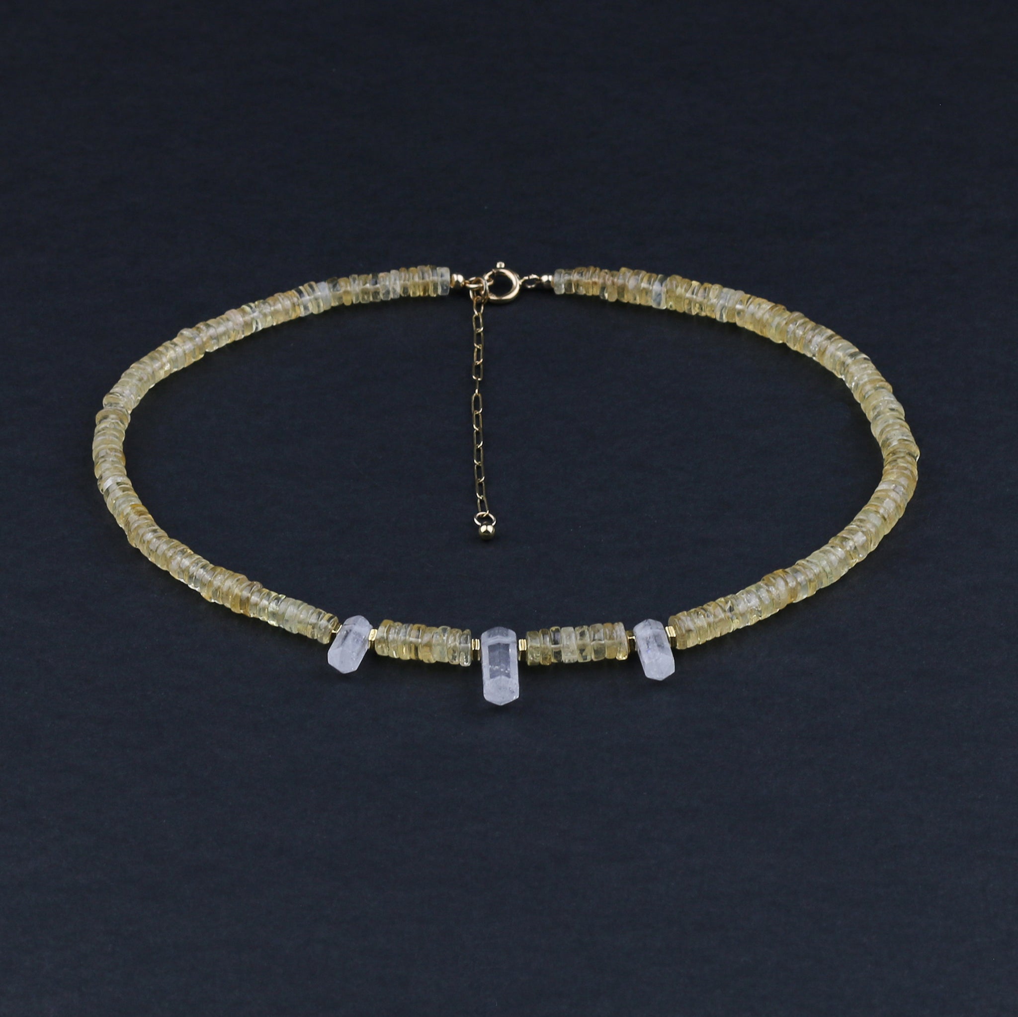 Citrine Crystal Trio Necklace; the sunshine stone