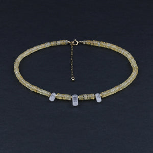 Citrine Crystal Trio Necklace; the sunshine stone