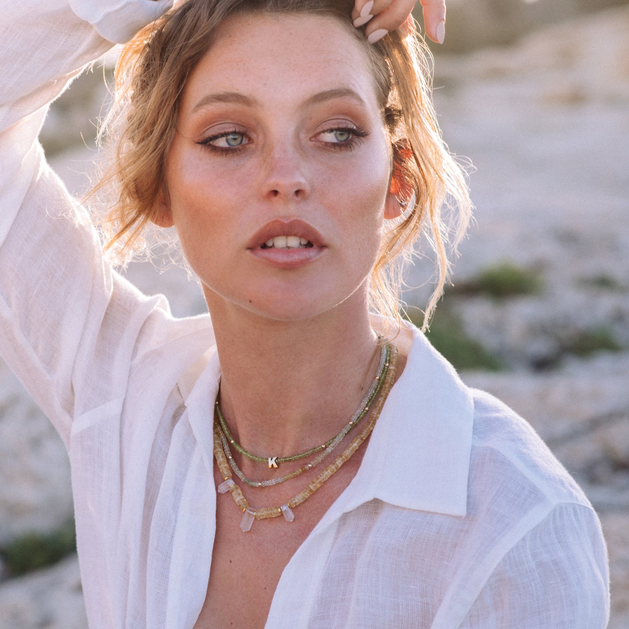 Citrine Crystal Trio Necklace; the sunshine stone