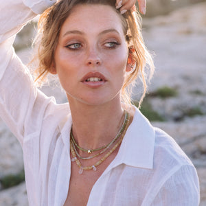 Citrine Crystal Trio Necklace; the sunshine stone